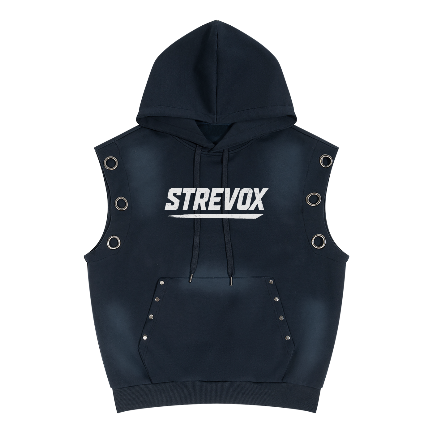 Unisex Vintage Wash Sun Fade Sleeveless Hoodie