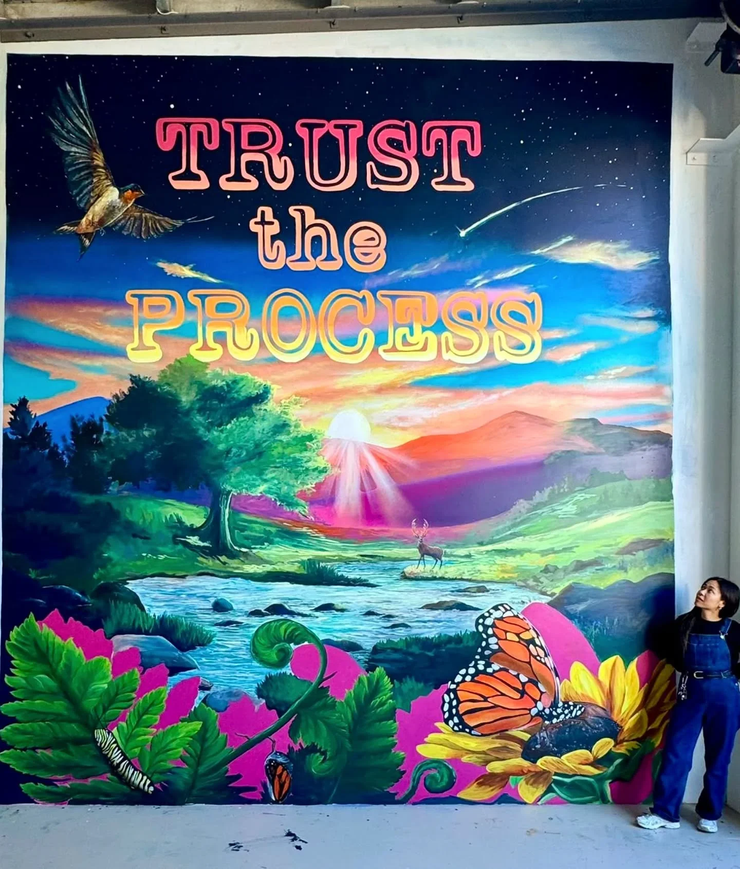 This mural has taught me alot about patience, process and play. But the best part about it is sharing that journey with truly inspiring humans. 👩&zwj;🎨🌟

So grateful for this collaborative residency and everything it&rsquo;s inspired in me ❤🖌✨

@