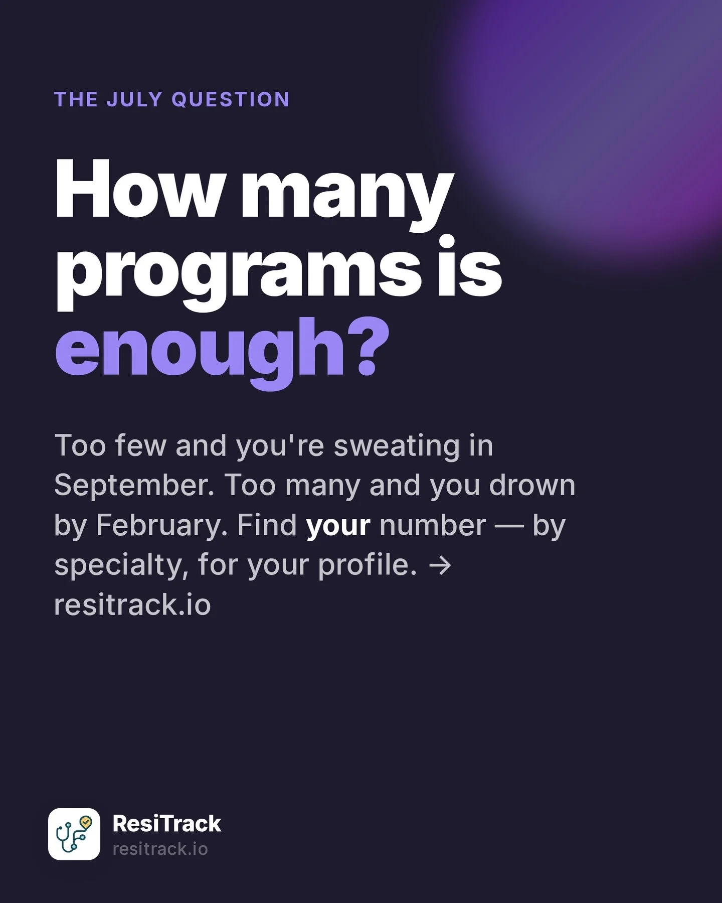 &ldquo;How many programs should I apply to?&rdquo; &mdash; the question that runs on a loop every July. 🌀

Too few and you&rsquo;re anxious in September. Too many and you&rsquo;re drowning by February. Build your list somewhere that keeps it straigh