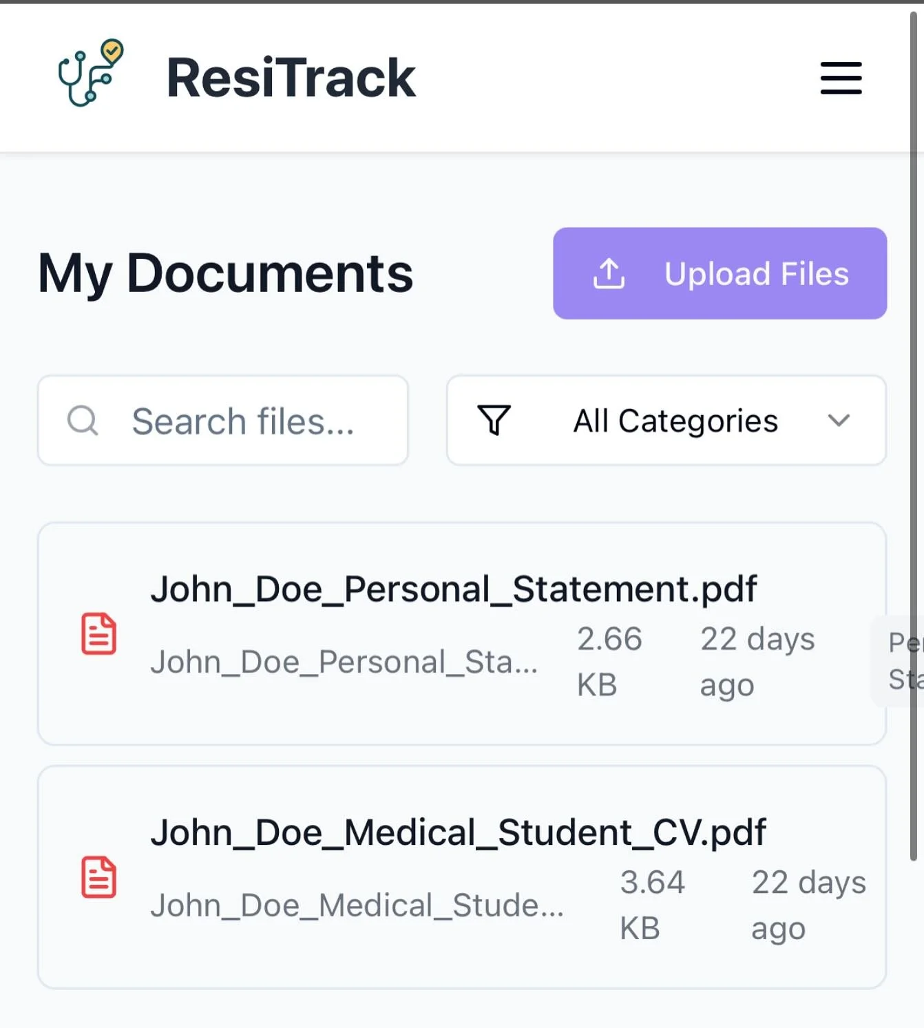 Upload. Organize. Access. Keep your residency files right where you need them. 🎯 #MedLife #ResidencyMatch #ResiTrack