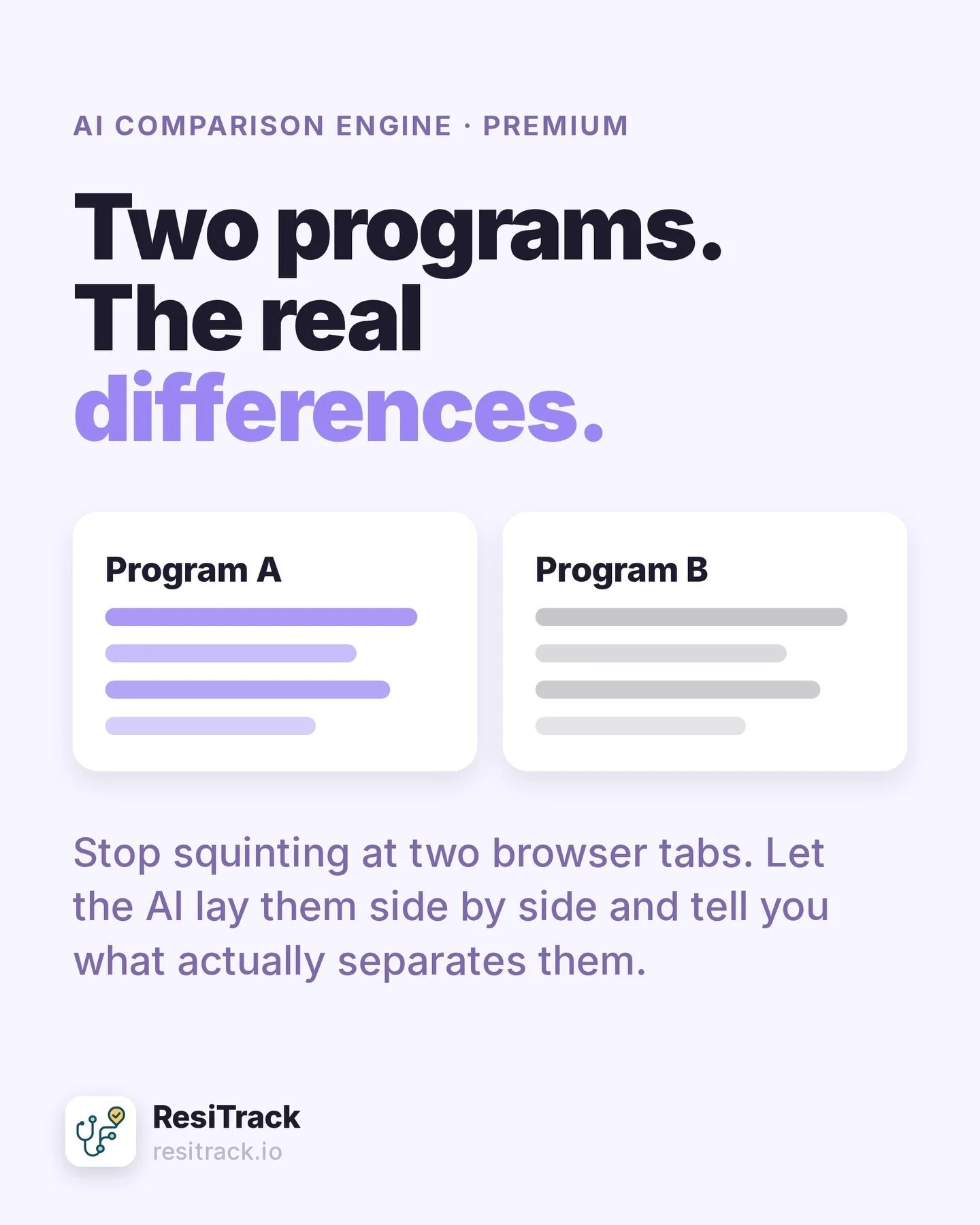 Two programs. Two browser tabs. Zero clarity. 🤯

The AI Comparison Engine puts them side by side and tells you what actually separates them &mdash; not just what each website wants you to notice.

Premium ($49/mo) &rarr; link in bio

#Match2027 #ran