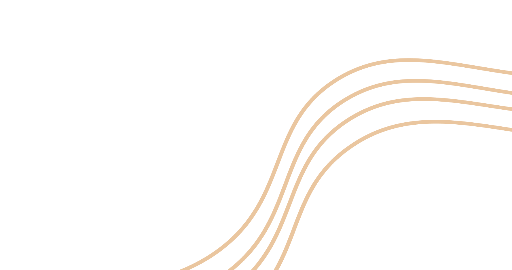 Black background with beige curved lines forming a smooth wave pattern.