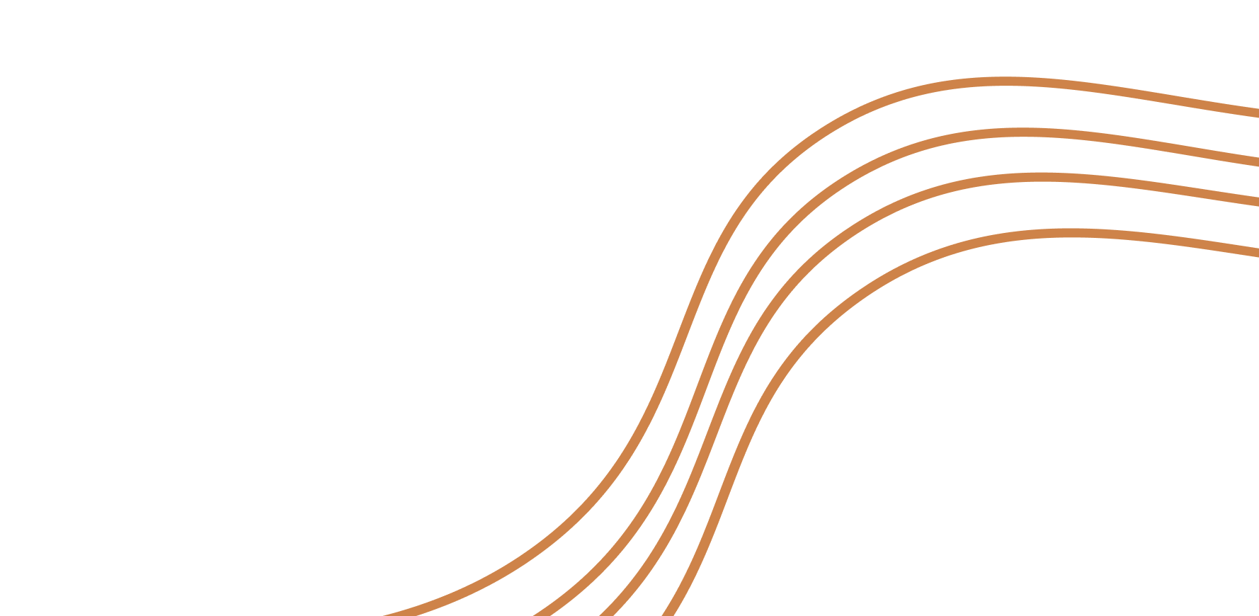 Stylized abstract black and brown wave pattern with multiple curves.