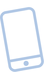 Outline of a smartphone with a home button at the bottom.