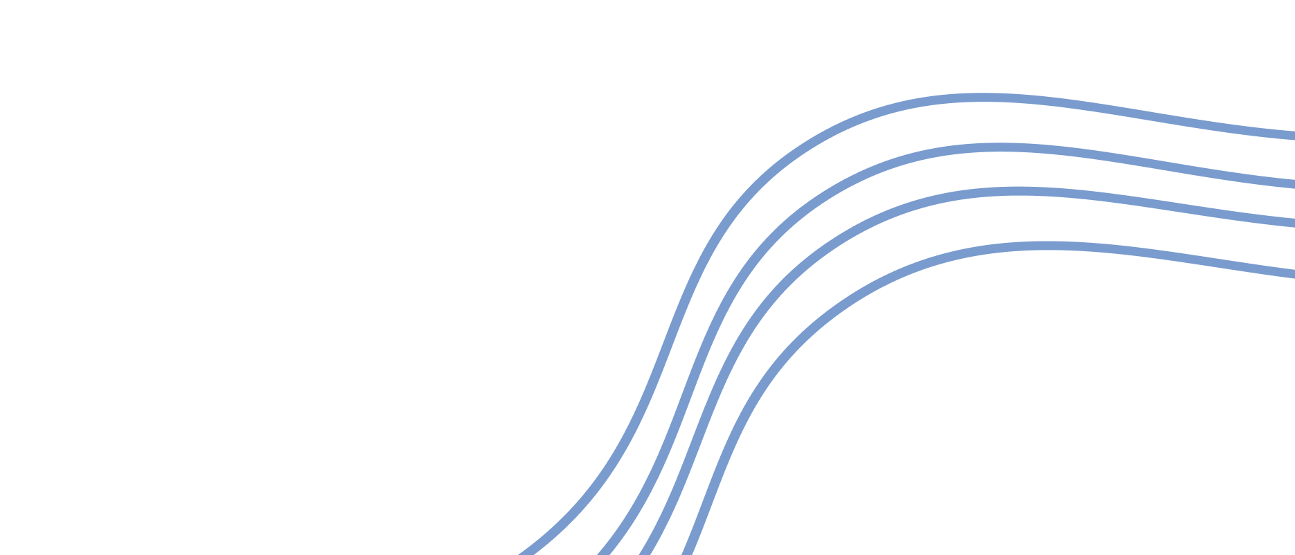 A line graph illustrating some data trends with multiple blue lines curving upward on a black background.
