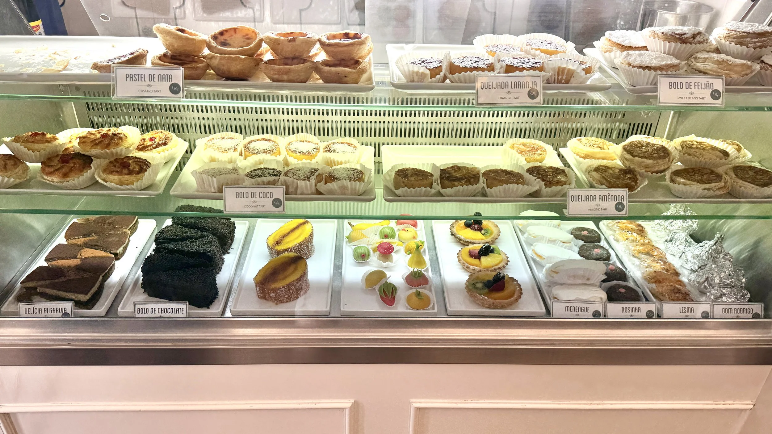 Fresh pastries at Cafe da Rosa in Silves in the Algarve region of Portugal