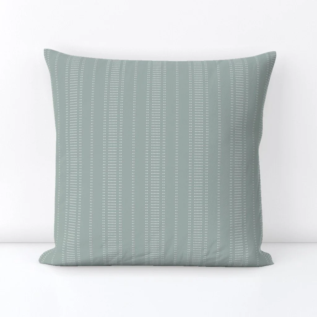 Geometric Dotted Sage Throw Pillow