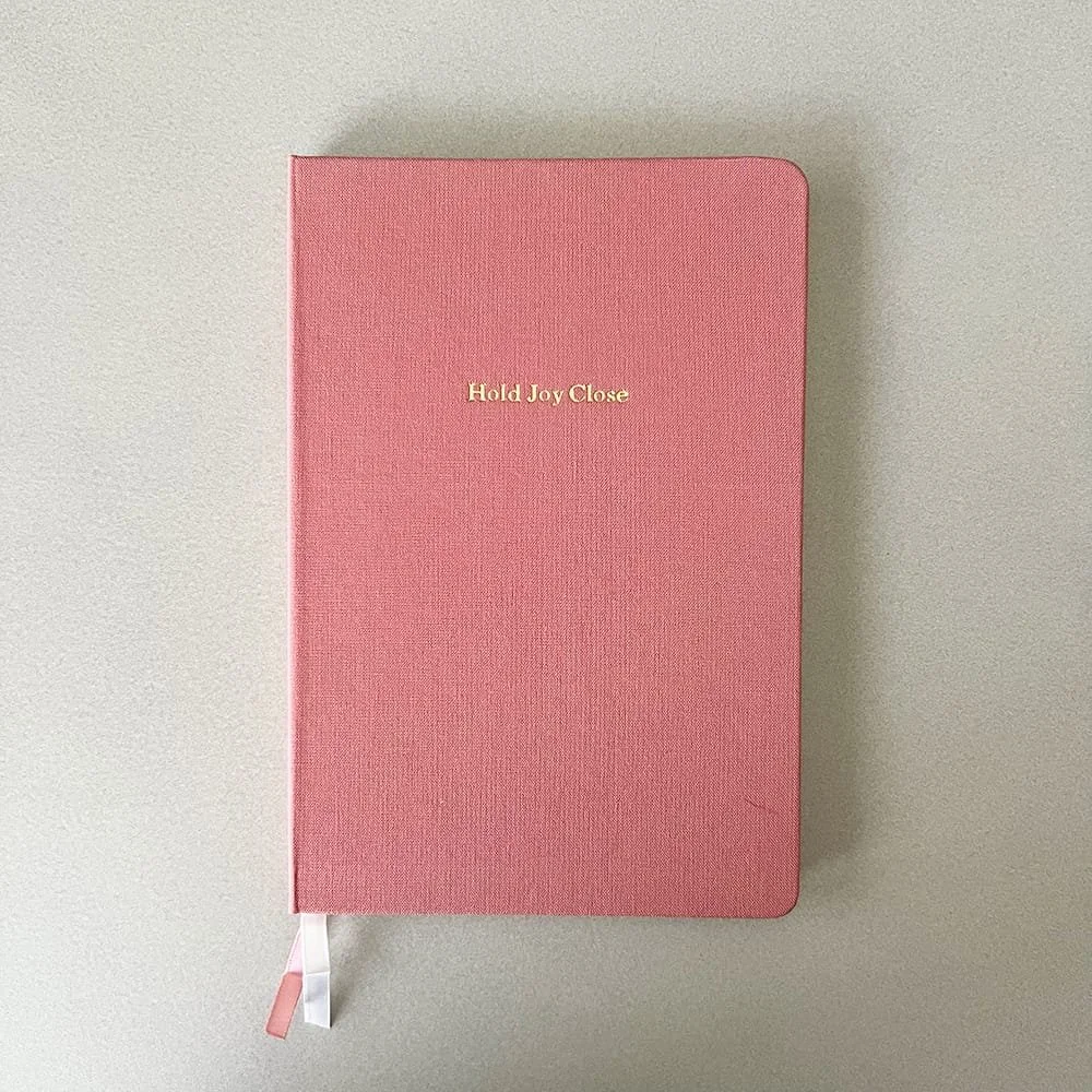 Hold Joy Close Linen Notebook