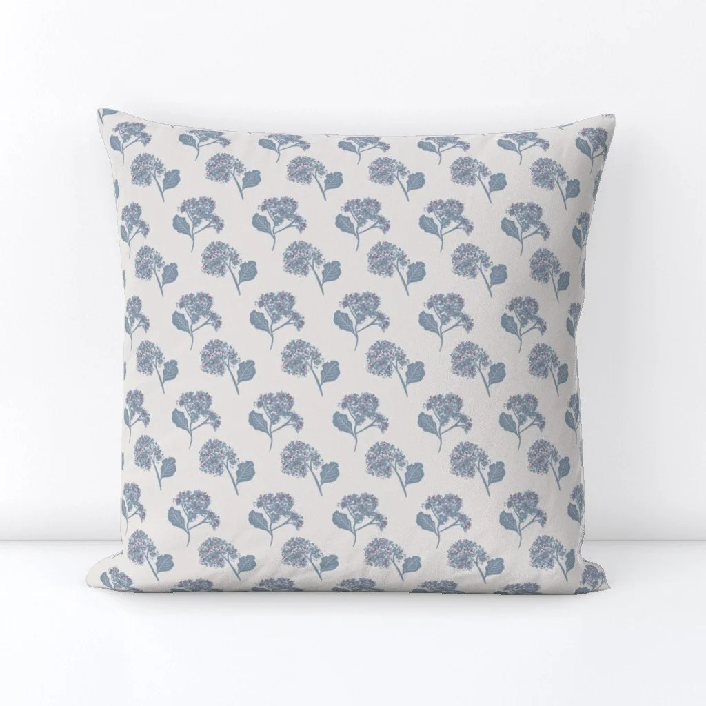 Sea Lavender Blue Throw Pillow