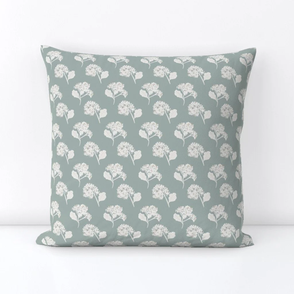 Sea Lavender Sage Throw Pillow