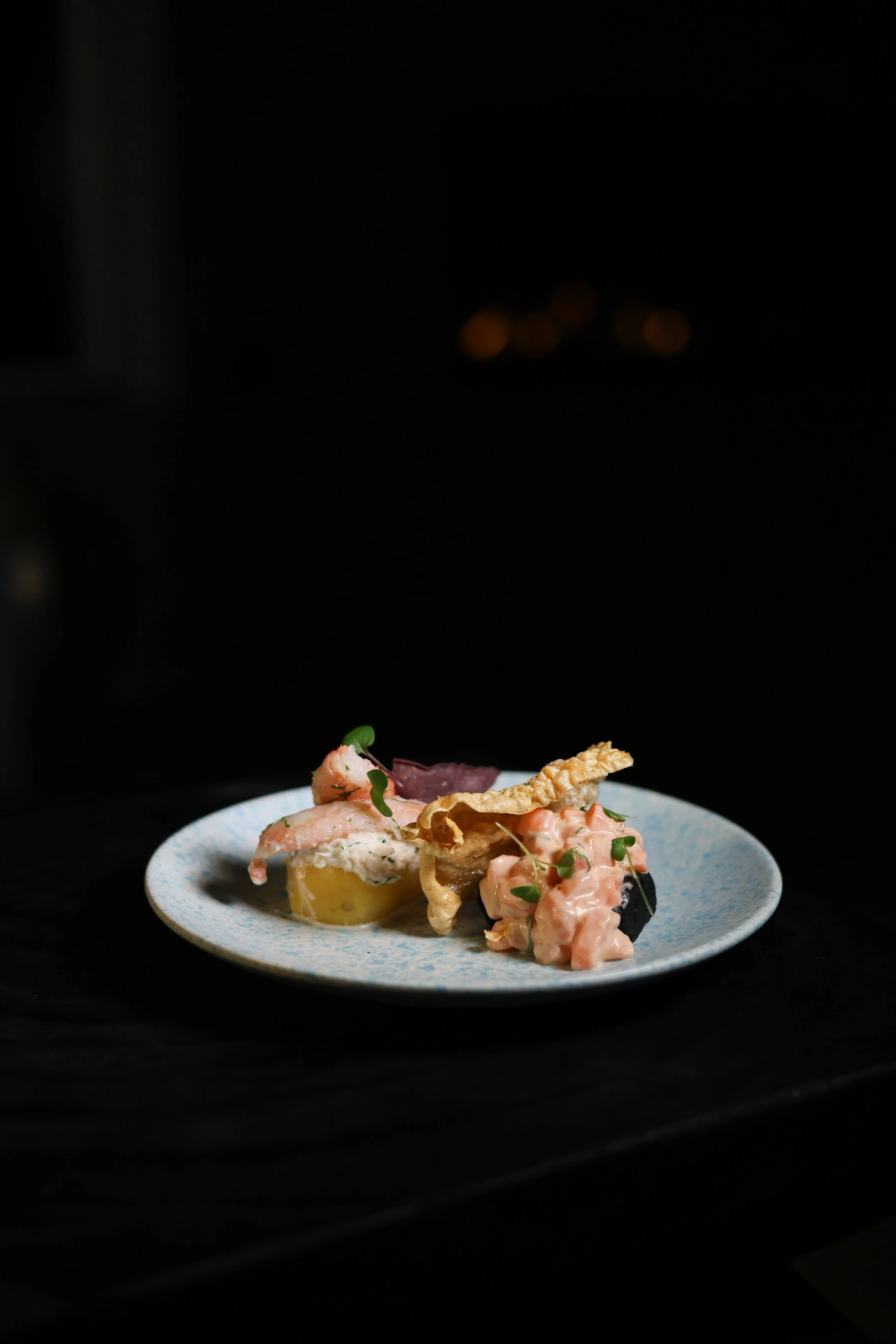 Another angle of our Ora King Salmon and Snow Crab duo. 