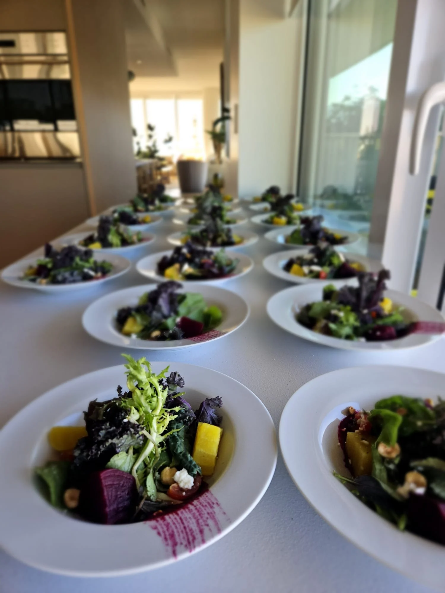 Wedding season 2025. In 2025 we catered wedding after wedding delighting our client's with custom menus that fit a variety of budgets. This salad was the 1st course of a 4 course wedding dinner. The Wild Beet Root & Feta Salad is a no-brainer when se