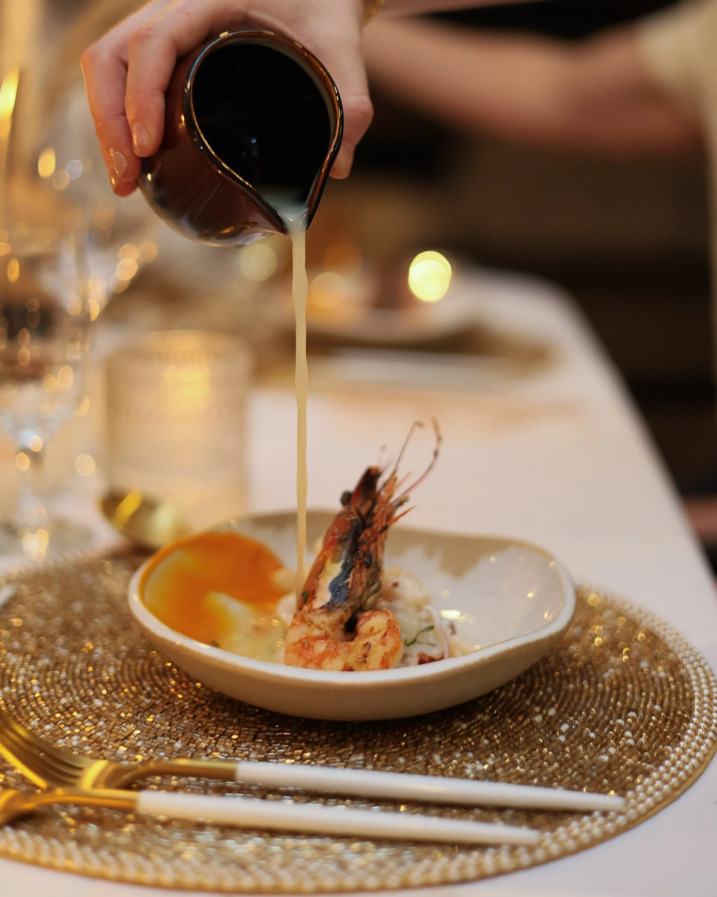 Every plated menu we present comes with full-service. We strive to include interactive elements tableside to really immerse you and your guests into the story we present. 