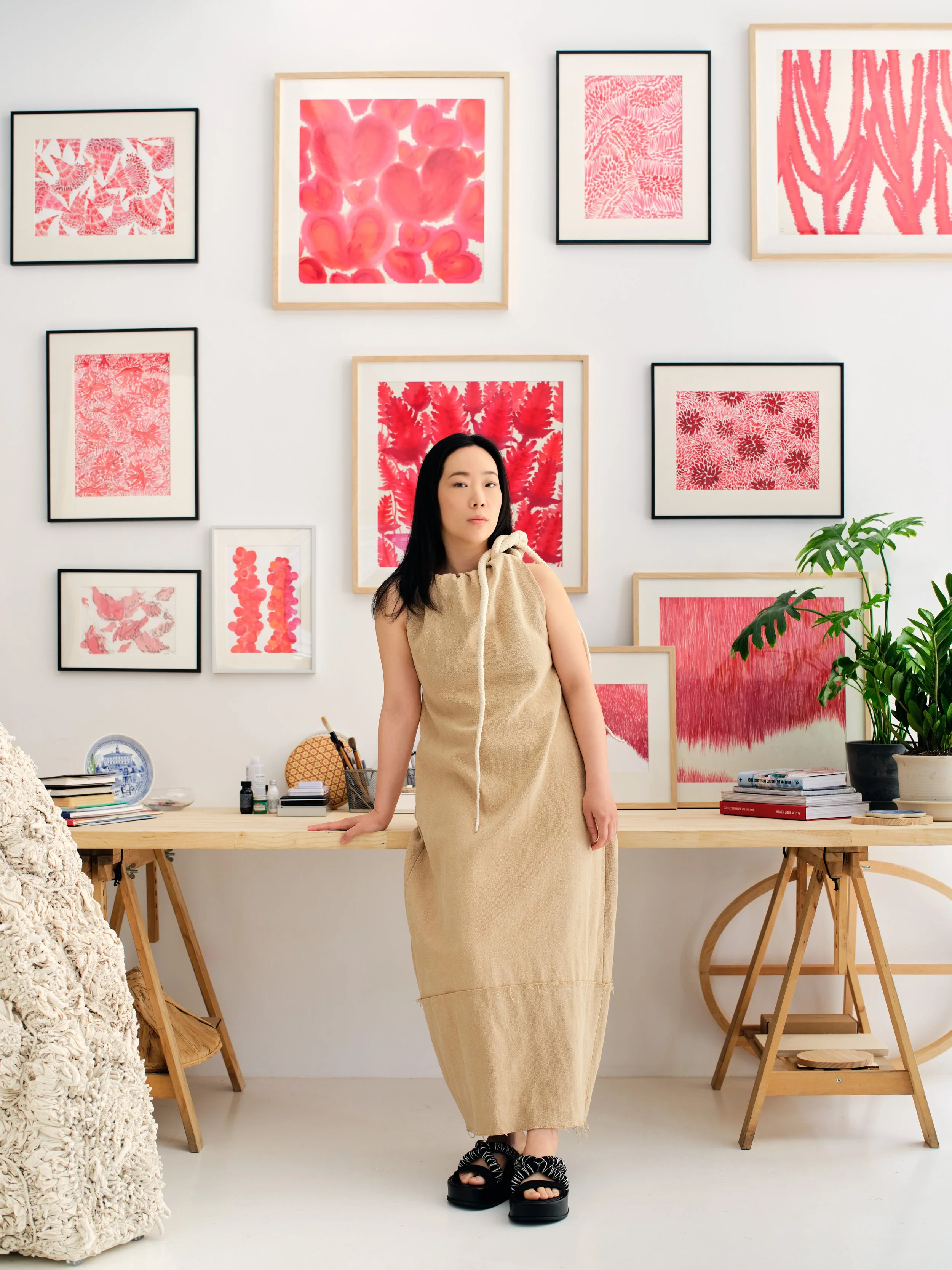 Fashion collaboration between Zara x Fanglu Lin photographed by Milos Gazdic Portrait Photographer with natural light in lifestyle setting in art studio