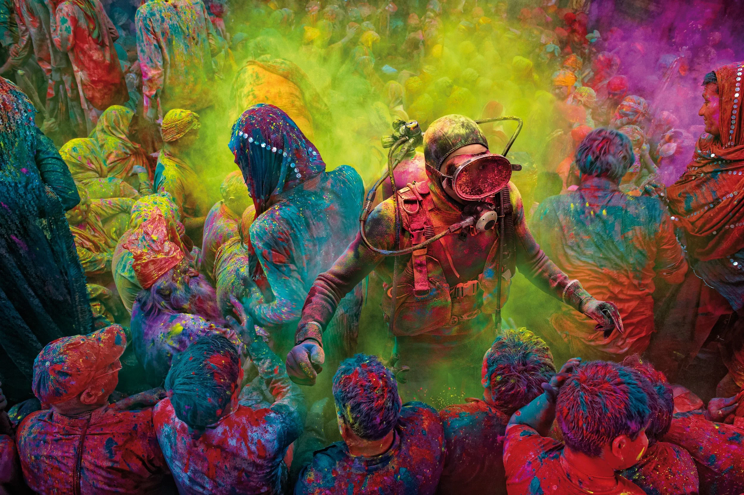 Avard winning travel photograph of the Holi Hindu Indian festival for Land Divers for Agoda Travel Agency by Milos Gazdic commercial Photographer China Asia APAC