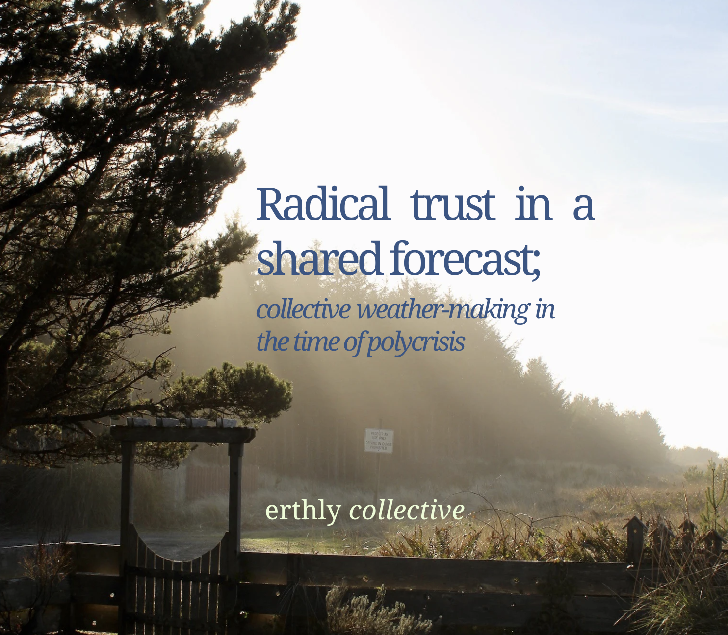 Radical trust in a shared forecast: collective weather-making in the time of polycrisis