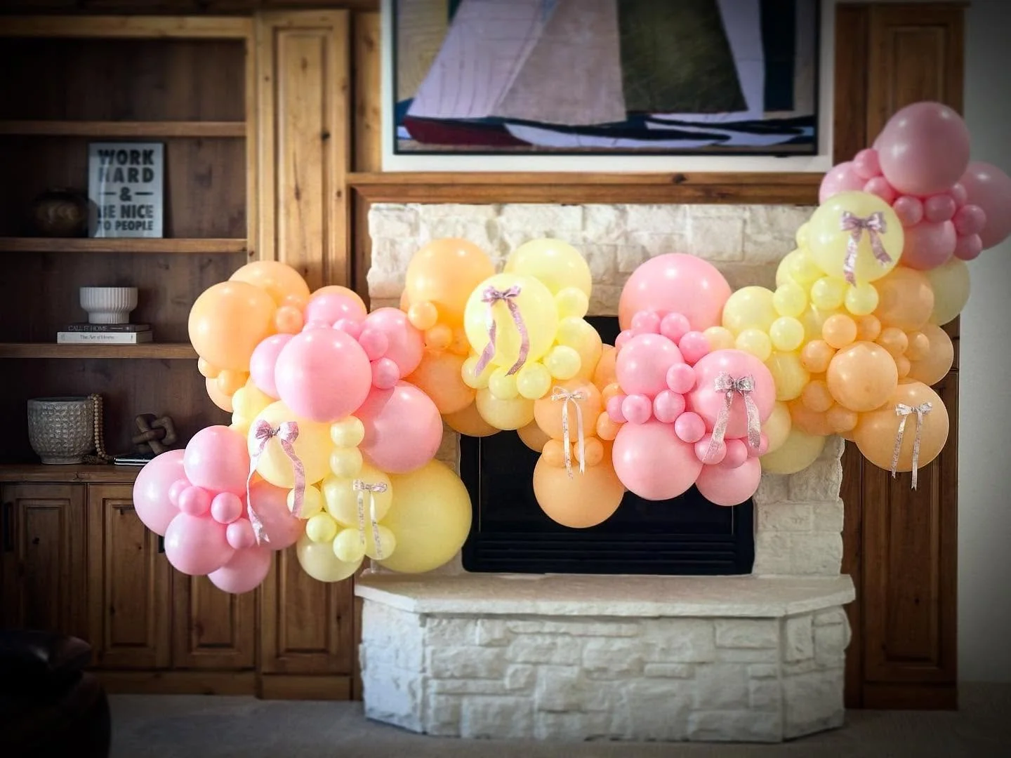A sweet celebration for a sweet mama and her little one 💕
We loved crafting this soft pastel garland in melon, lemon yellow, and soft pink to wrap this baby shower in joy and charm. 
Boise Balloonscapes adds that unforgettable touch&mdash;turning te