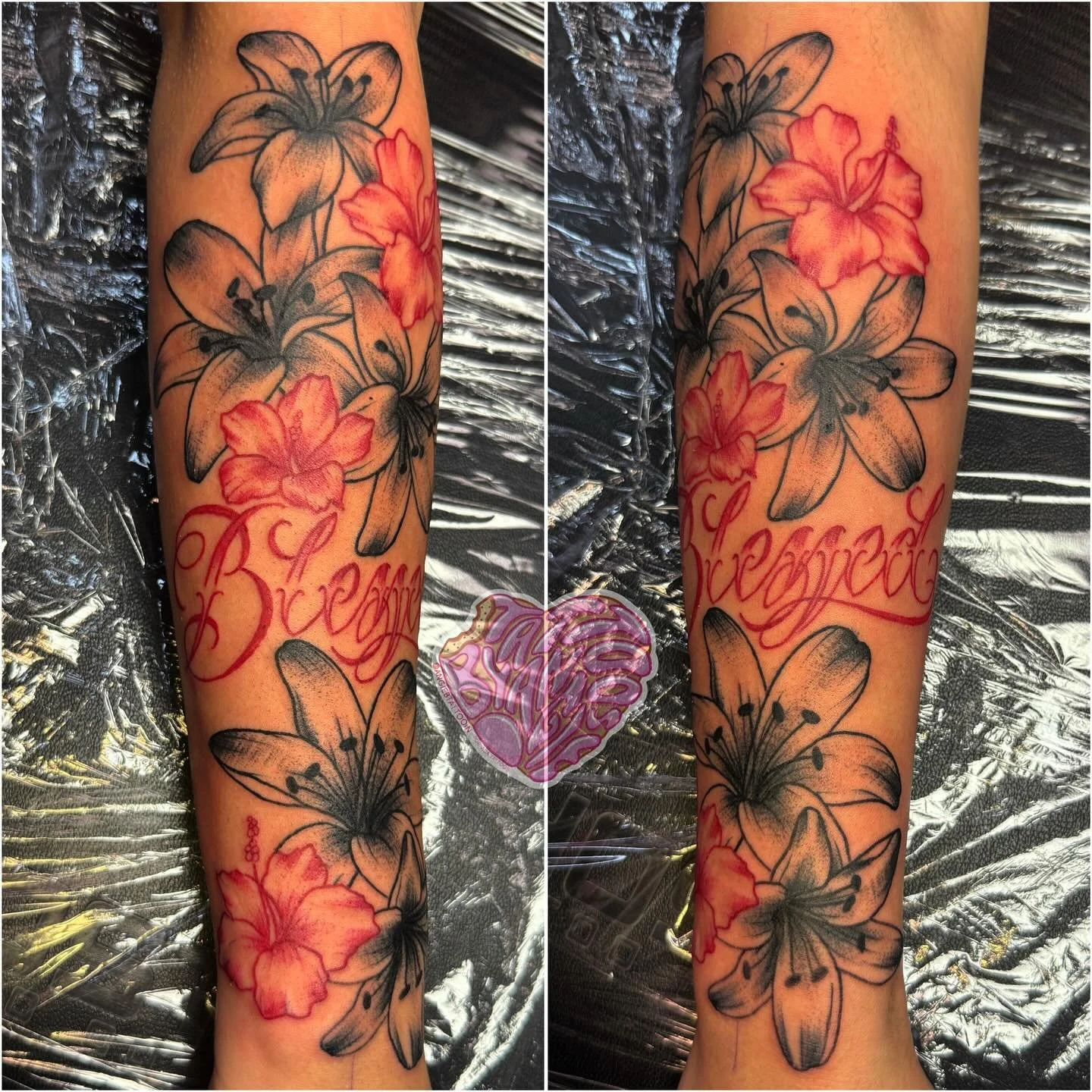 Besudtiful florals for a first tattoo. 
@angiebtattooin 
Come see us at 5460 Springfield 112. Call or text us at 956-568-0746