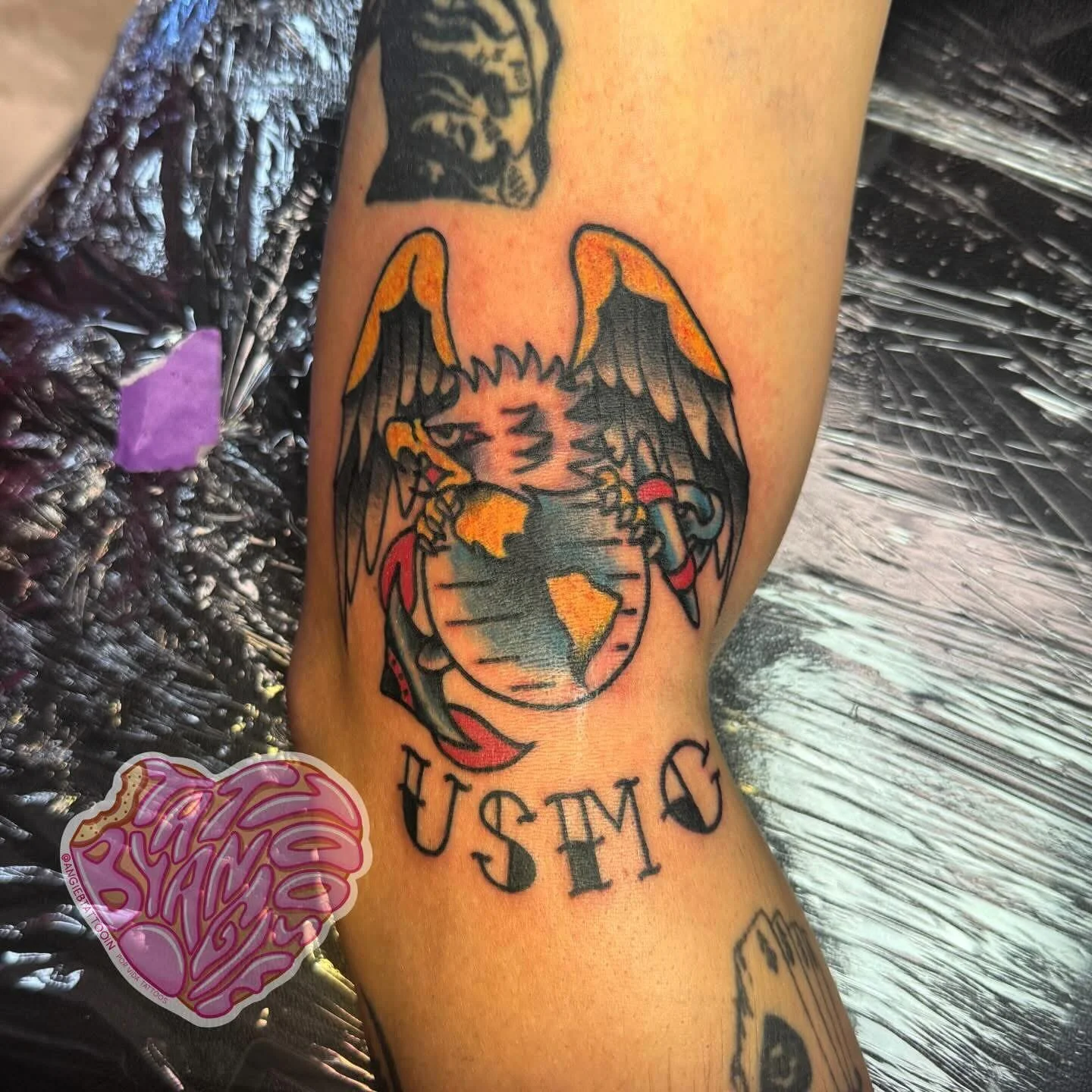USMC tattoo by @angiebtattooin
