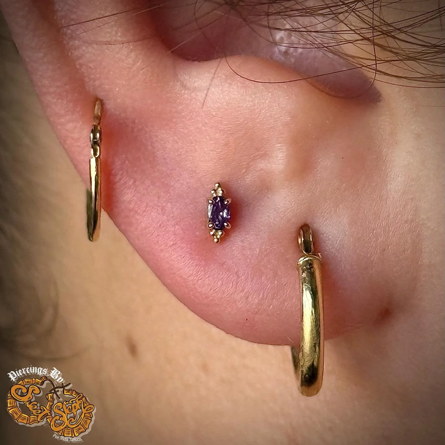 Second lobes with a little sparkle by @sweetpiercingsbysteph