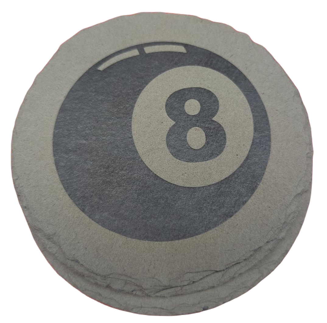 8 ball themed slate coasters