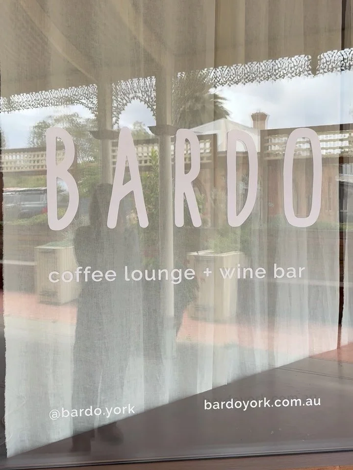 WATCH THIS SPACE 👀 @bardo.york opening June 2026. Such a beautiful heritage space - coffee lounge/wine bar/yoga studio and place for community on Avon Tce in York. Thank you Malika and Chey! 

Design, vinyl cut decals &amp; install by team Studio Ba