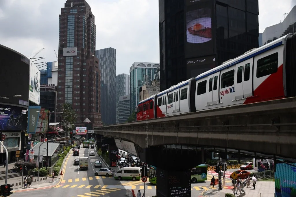 KL Monorail Bukit Bintang elevated view from monorail station