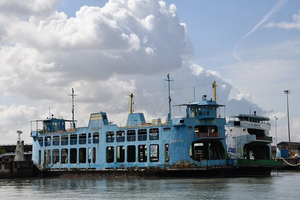 The old Penang ferry boat crossing between Butterworth and Penang Island