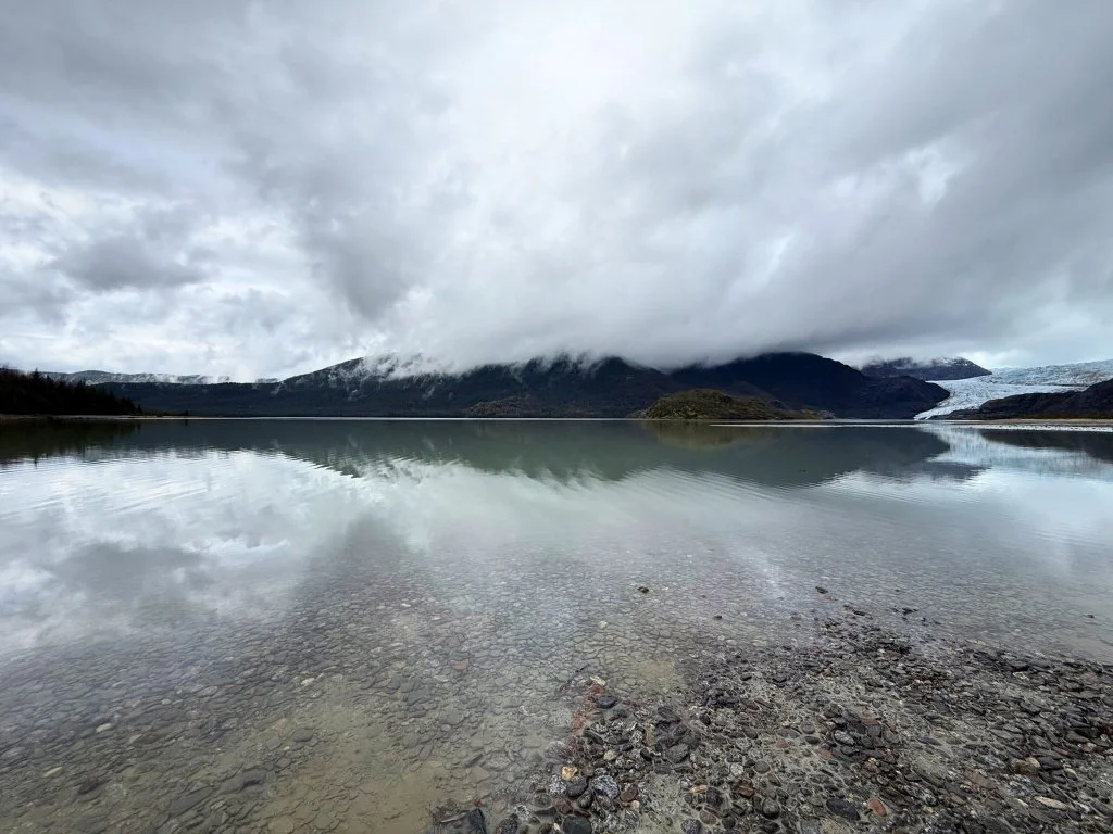 Mendenhall Glacier viewed from across the lake in Juneau Alaska