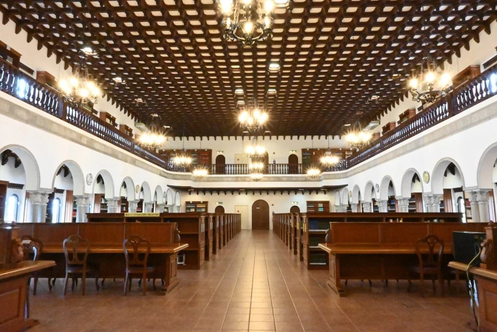 Syed Muhammad Naquib al-Attas Library ISTAC interior wooden bookshelves Kuala Lumpur