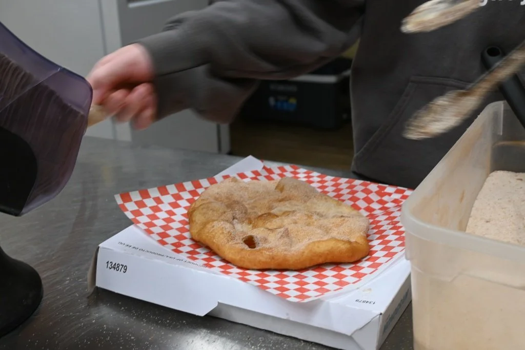 Alaskan Fry Bread sold for USD8 in downtown Skagway Alaska