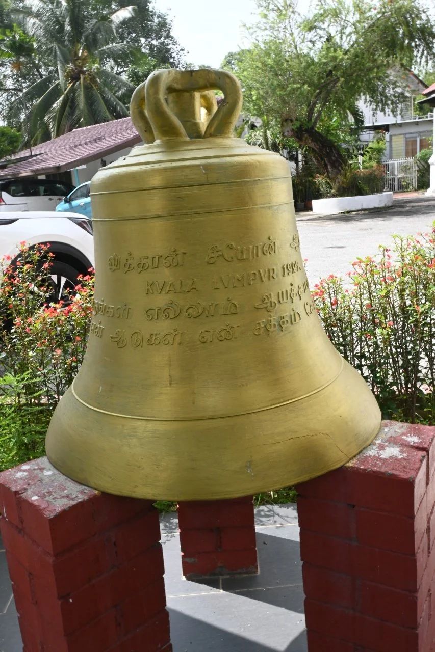 Church bell with Tamil inscriptions Evangelical Lutheran Zion Church Brickfields KL