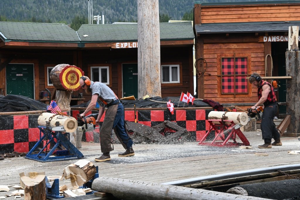 Lumberjack Show performance at Ketchikan Alaska