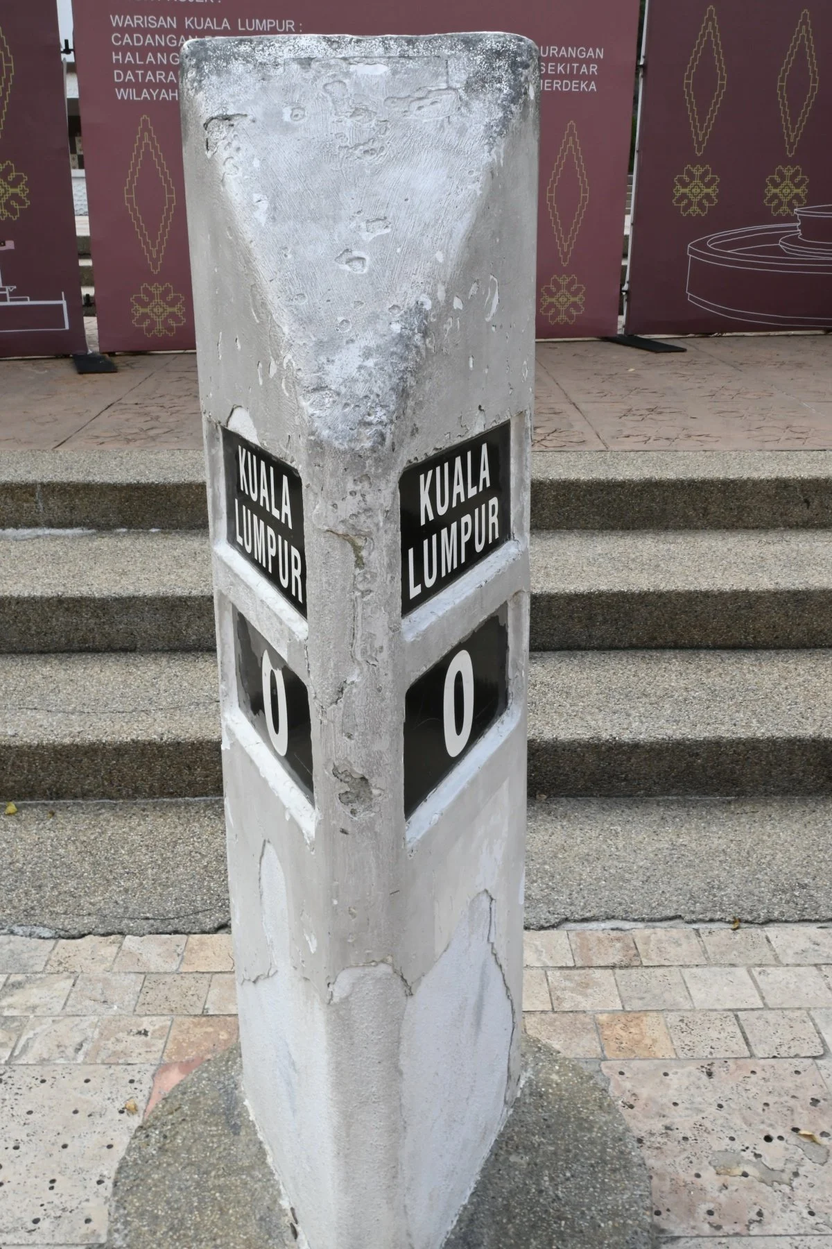 Kuala Lumpur kilometre zero milestone marker at Dataran Merdeka