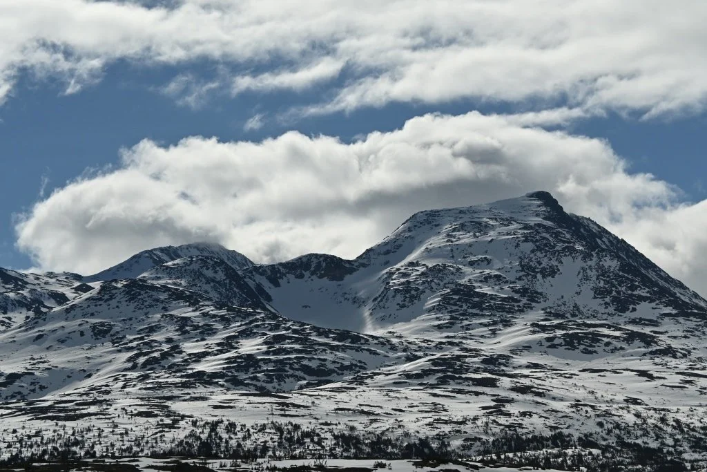 Scenic mountain landscape viewed from bus ride through White Pass Skagway Alaska