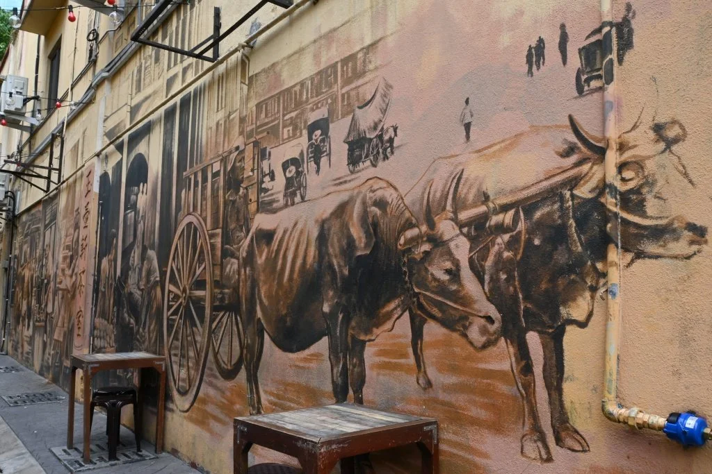 Old Kuala Lumpur street art mural Lorong Petaling Chinatown