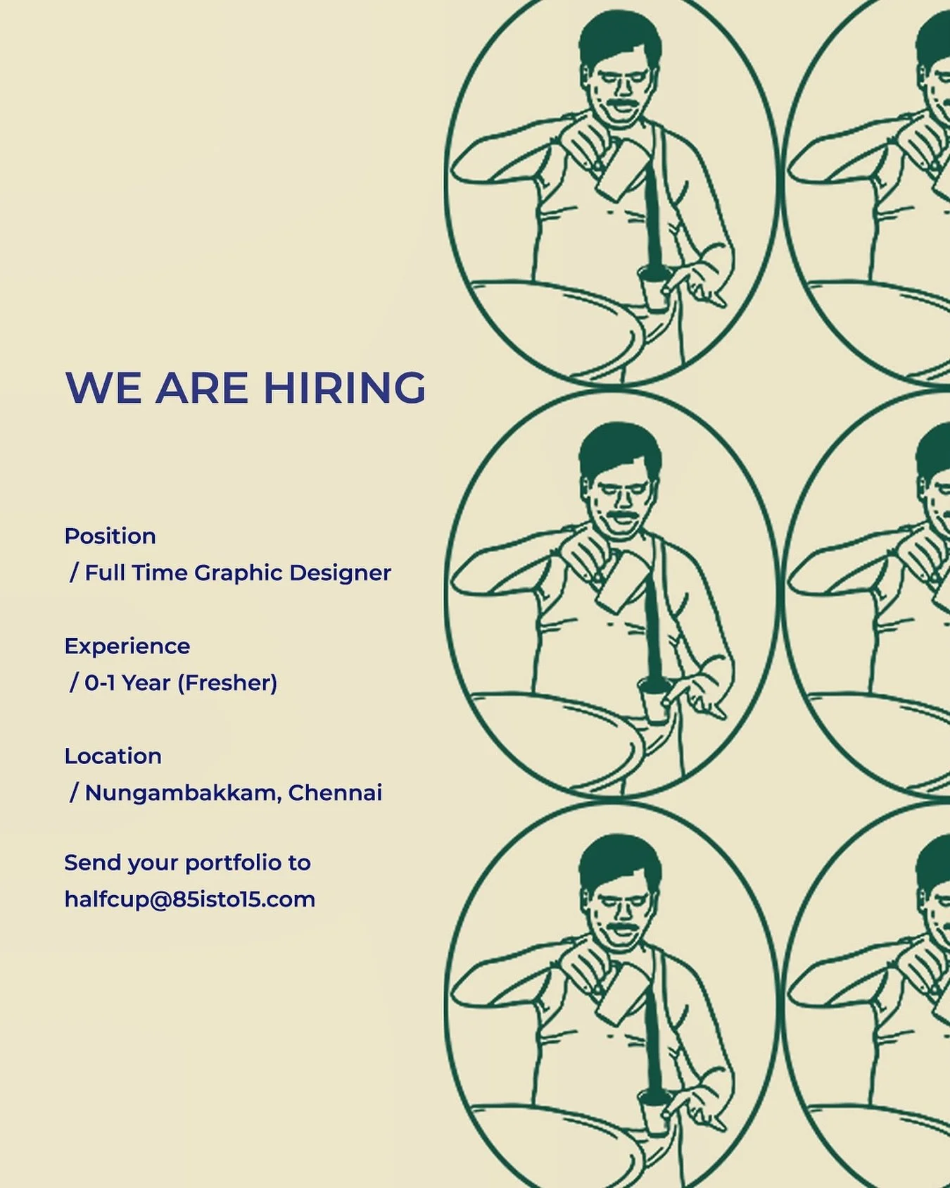 We are looking for a graphic designer who can work out of our studio in Chennai and can start immediately. You can send your portfolios to the email ID mentioned. 

#hiring #graphicdesigner #chennai