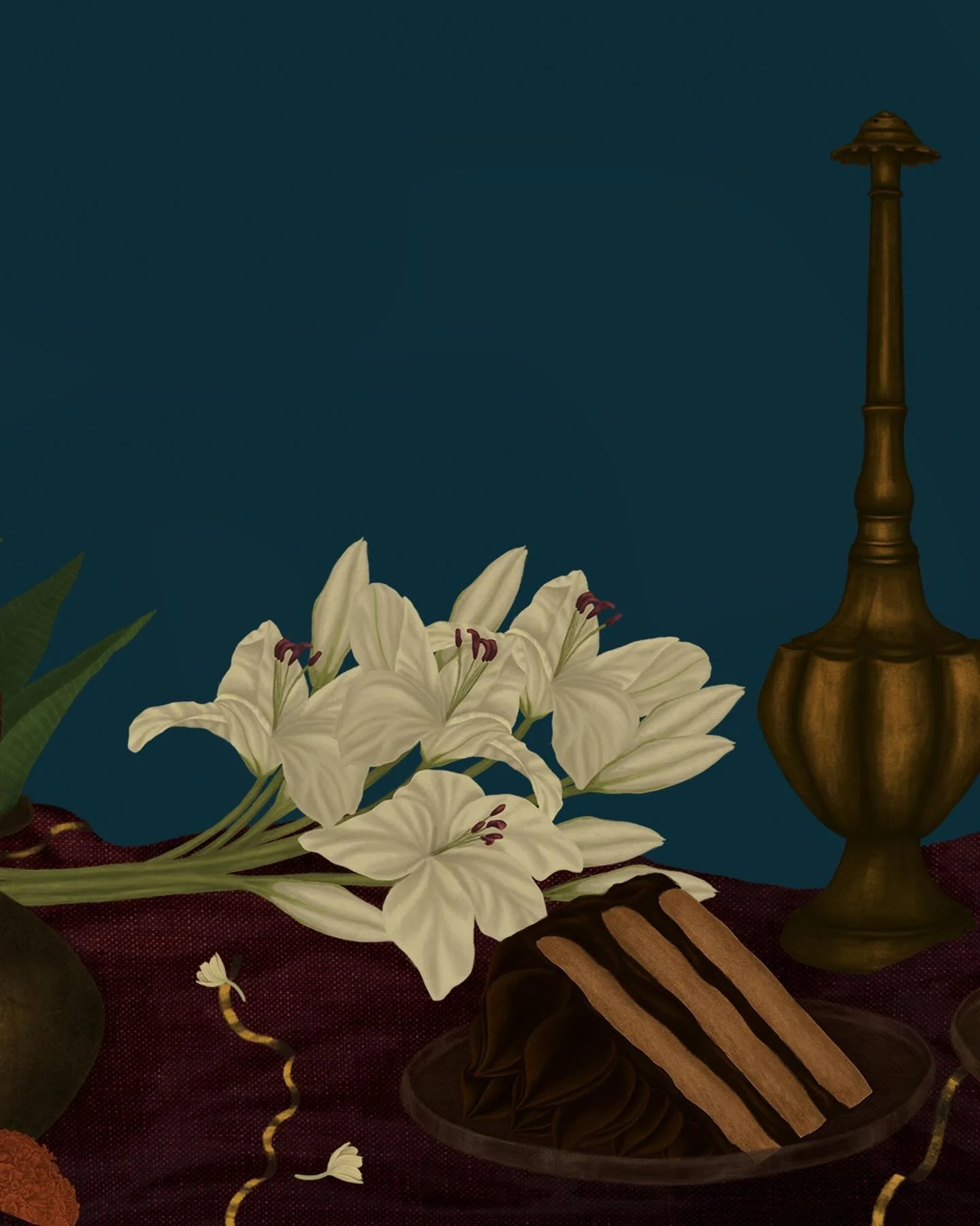 Digitally illustrated original art work that we worked on over 60 days, this detailed wedding invitation card that we took upon for a very special client involved short listing elements that are traditionally part of the Tamil wedding ceremonies. Eac