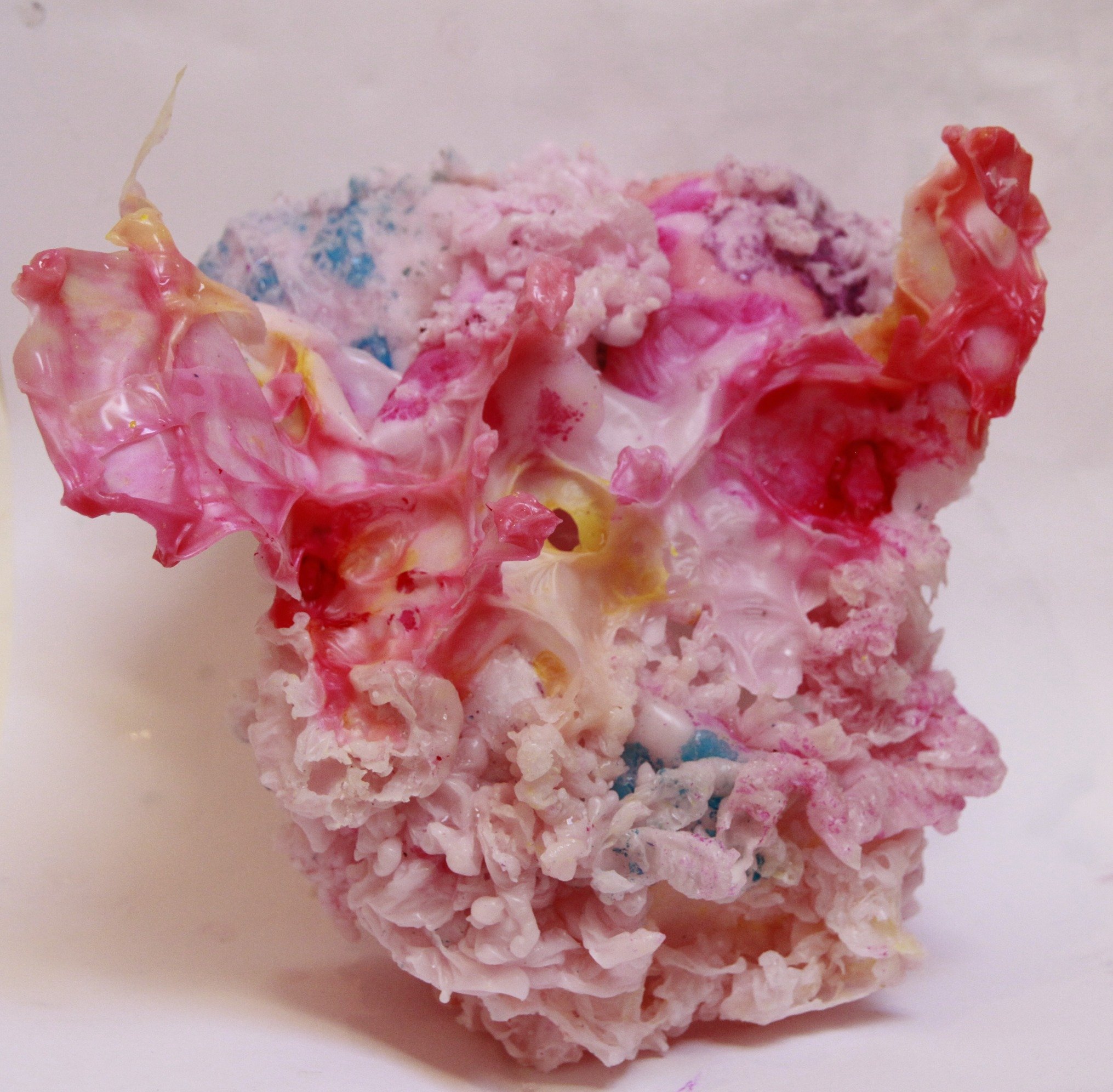 The Flesh | Sculpture | Abstract organic structure blending candy tones with surreal, textured surface. This freeform sculptural piece merges softness with density, highlighting the interplay between fragility and presence.