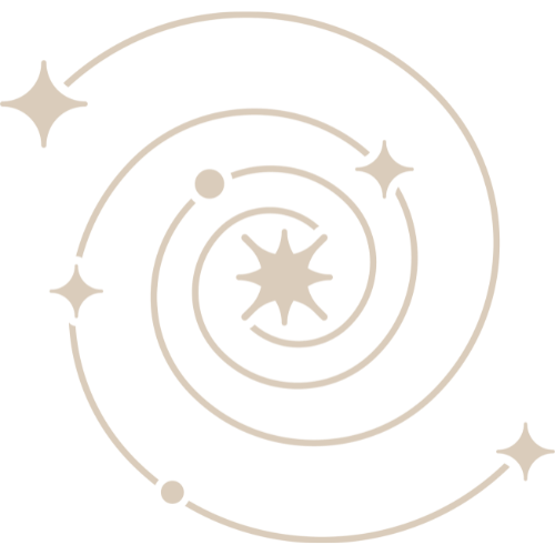 Spiral galaxy icon representing calm and intuitive digital environments.