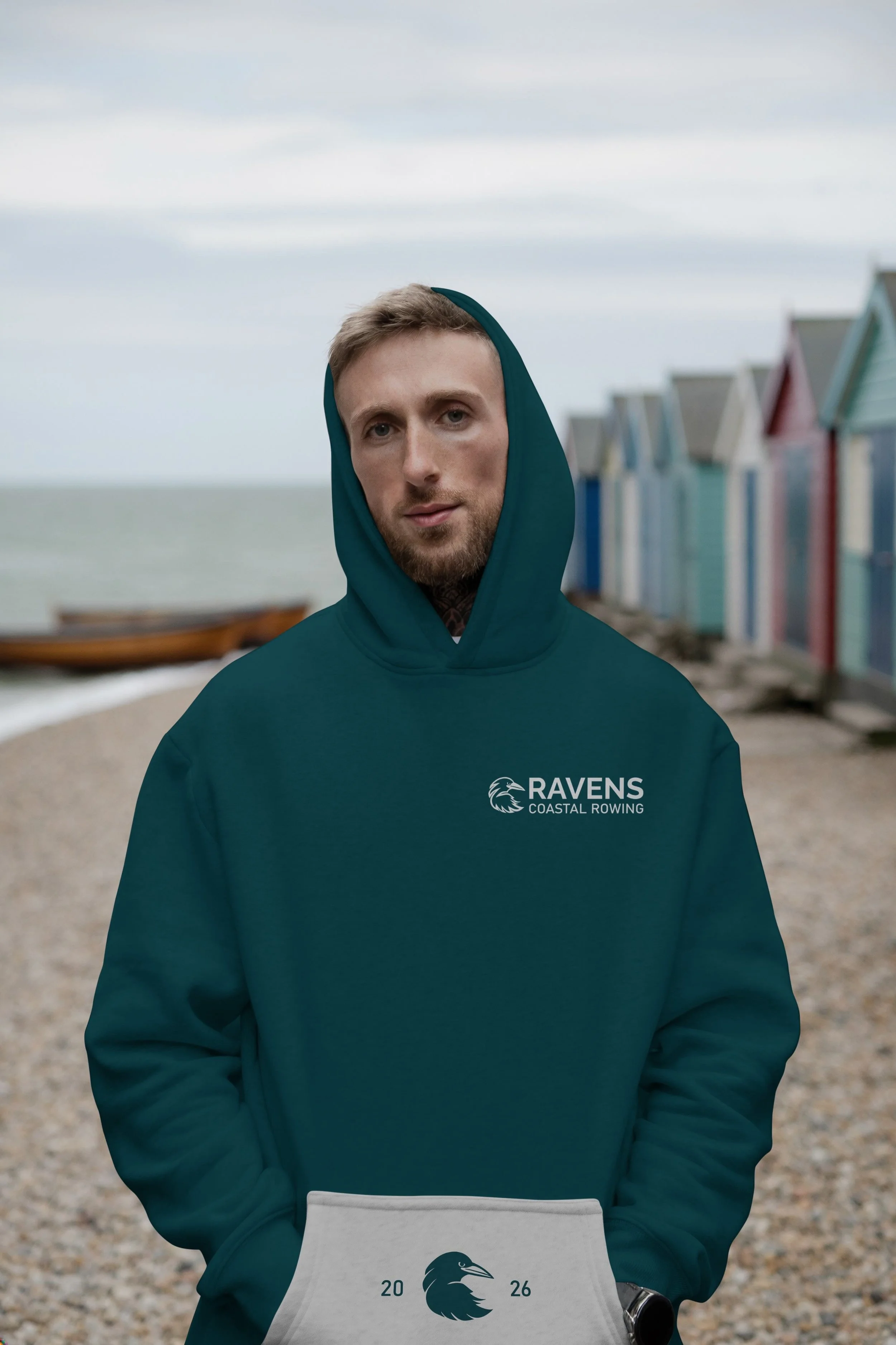 Ravens Coastal Rowing | Club hoodie, brand identity