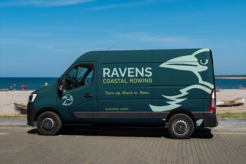 Ravens Coastal Rowing | Club van livery, brand identity