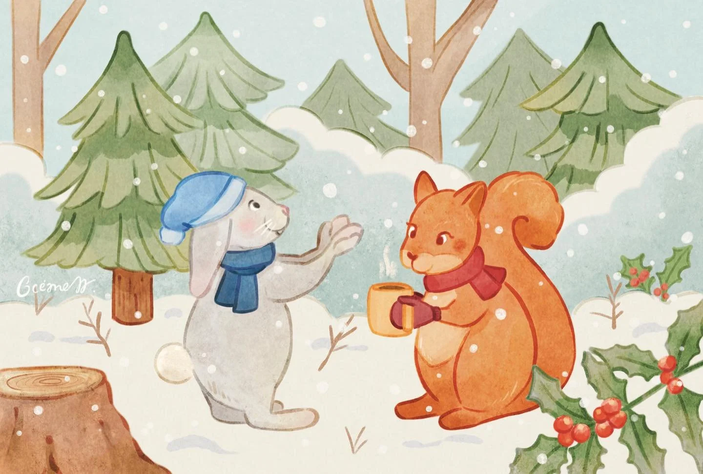 Merry Christmas everyone ✨🎄🥰 
メリークリスマス！

#christmas2023 #holidayseason #artistsofinstagram #artistsoninstagram #イラストグラム #Procreate #illustagram #artwork #christmasillustration #animalillustration #christmas #christmaseve #일러스트 #illustration_art #動物