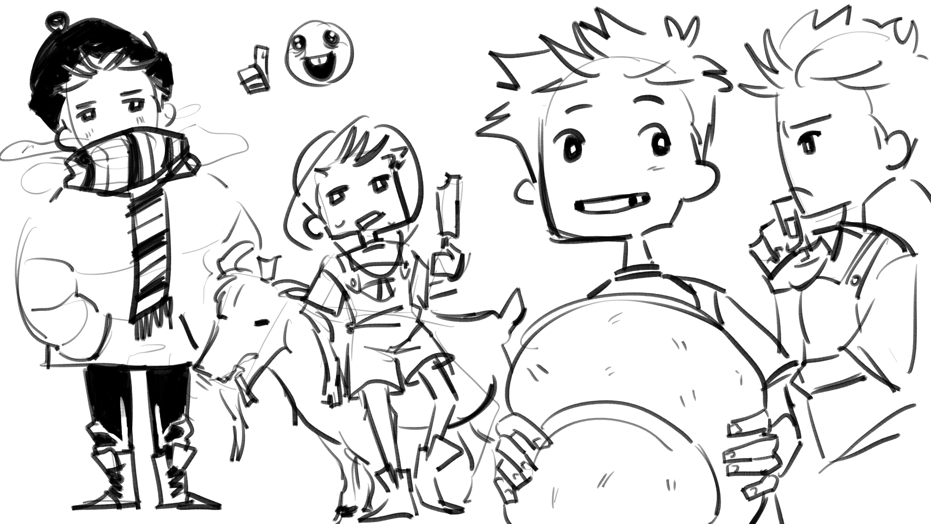 Original concept sketches for the "Boy and The Goat"