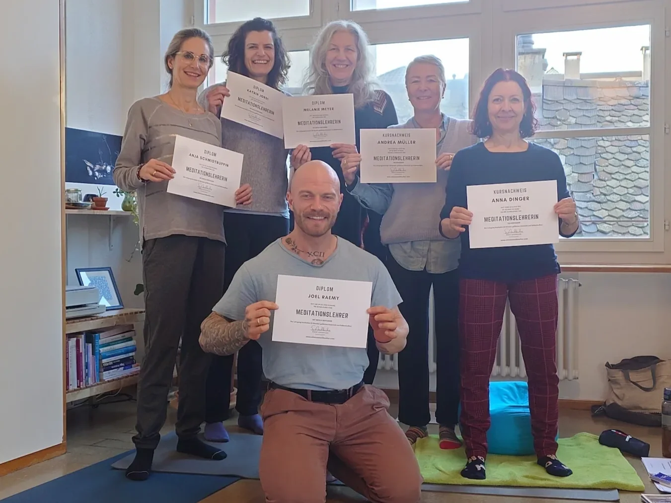 Abschlussfoto Meditationslehrer Ausbildung Basel