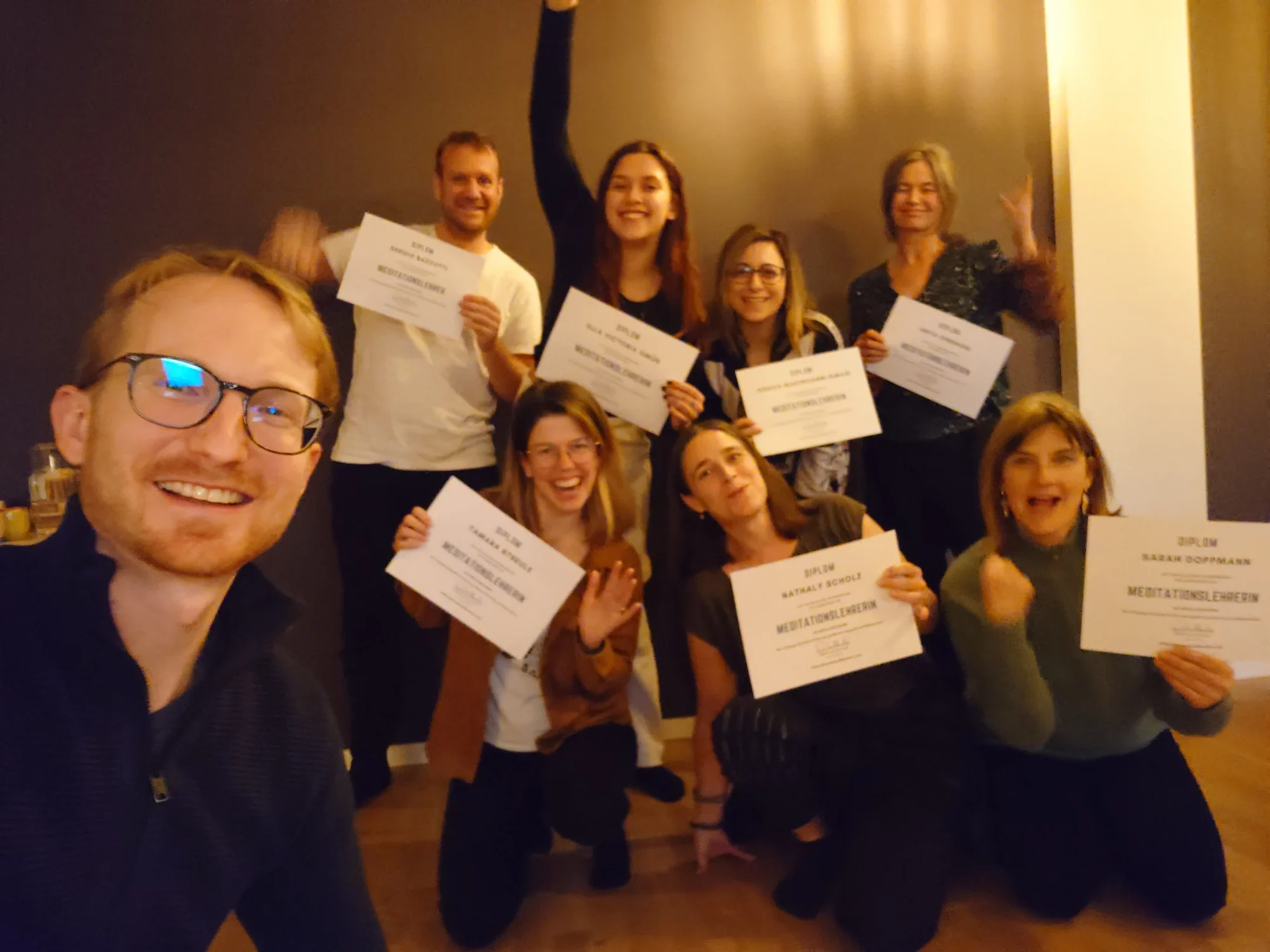 Abschlussfoto der Meditationslehrer Ausbildung in Winterthur – März 2025