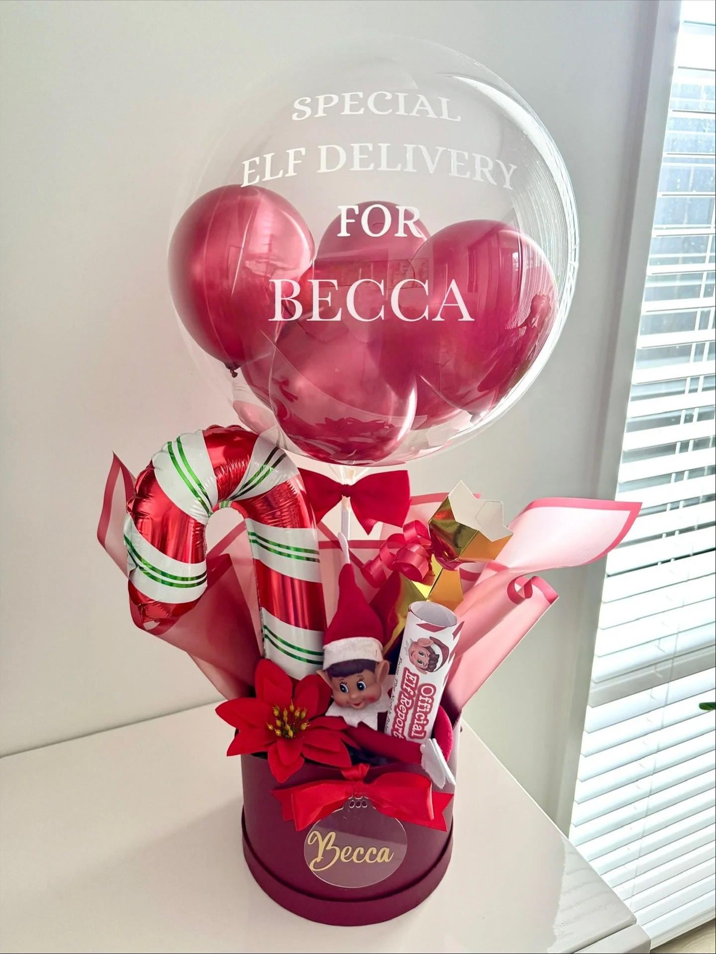 ✨🎄The Christmas Elf is back!🎄✨

Our Elf Arrival Balloons are the sweetest way to welcome your little festive friend &mdash; prices don&rsquo;t include the Elf! 🧝

A. Hot Air Balloon &ndash; $55
B. Festive Bubble &ndash; $59
C. Balloon Hamper &ndas