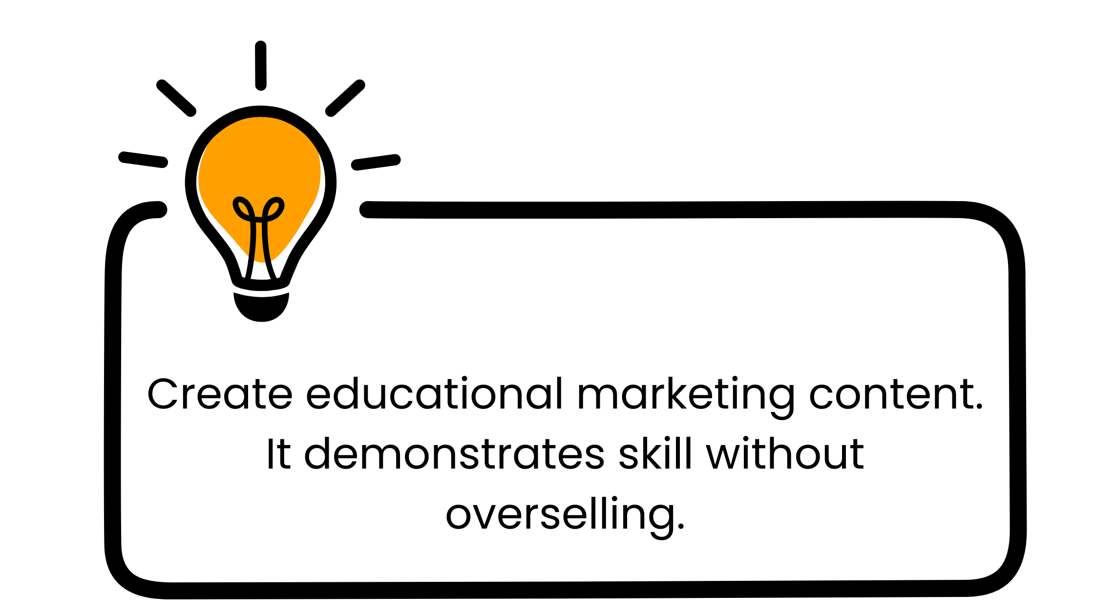 top content marketing tip with lightbulb icon