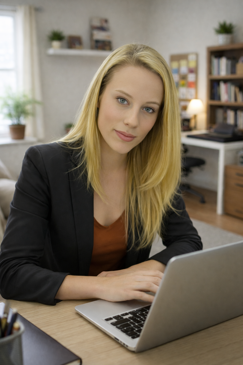 Hannah ONeill in her home office