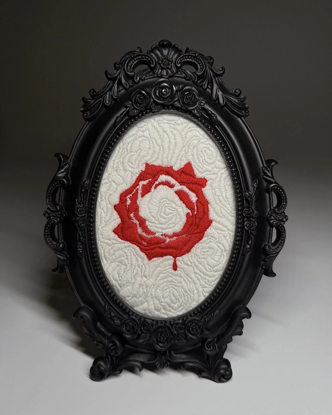 "crimson as a ruby was the heart"